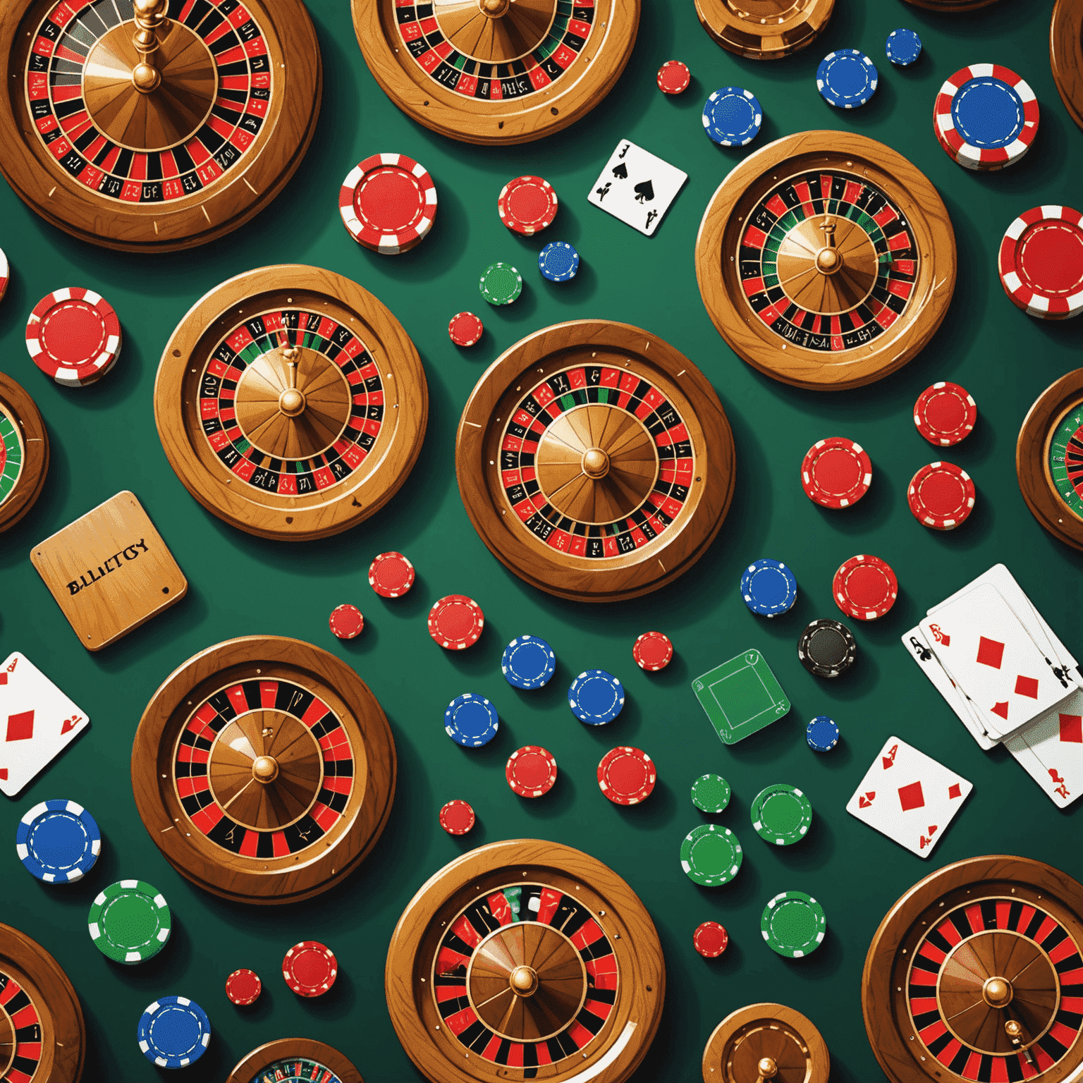 A vibrant collage showcasing five different social casino games: slots, poker, roulette, blackjack, and bingo. Each game is represented by its iconic symbols and gameplay elements, creating an exciting and inviting composition.