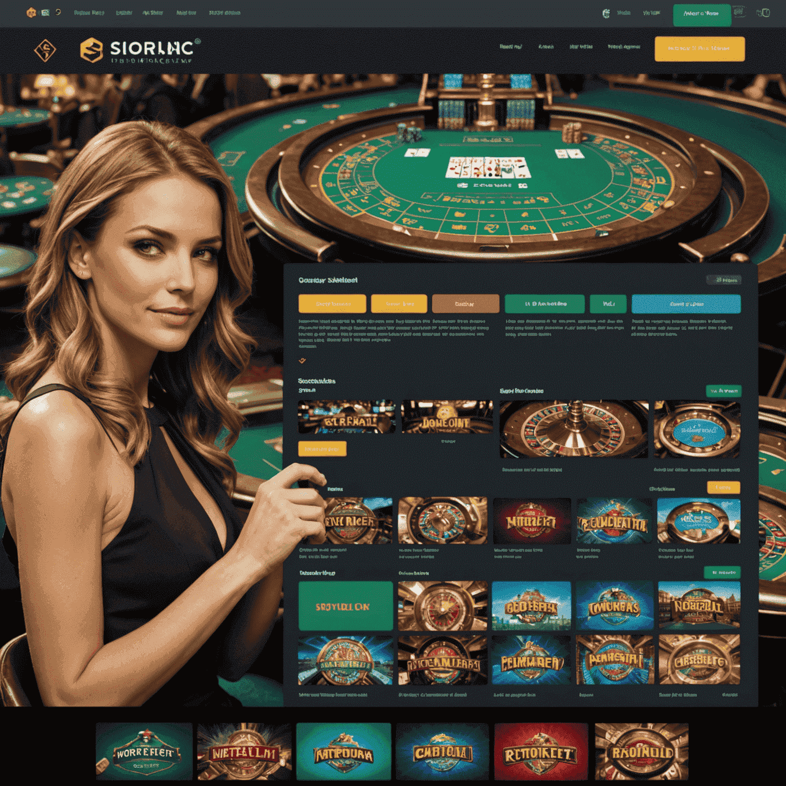 A split image showing a social casino interface on one side and a real money gambling platform on the other, highlighting the visual differences between the two